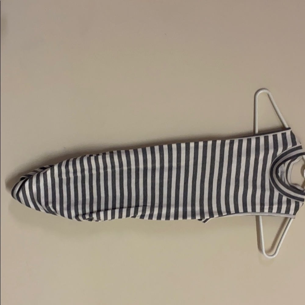 Grey/white striped top